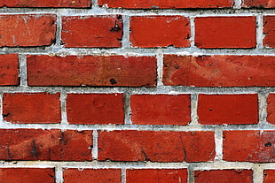 red and gray brick wall HD wallpaper