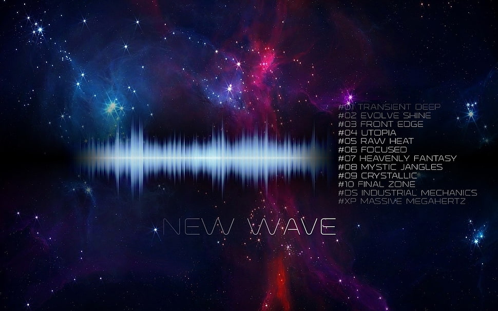 new wave logo, texture, digital art, space HD wallpaper