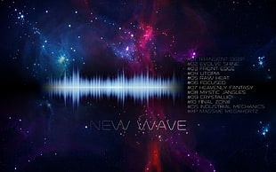 new wave logo, texture, digital art, space