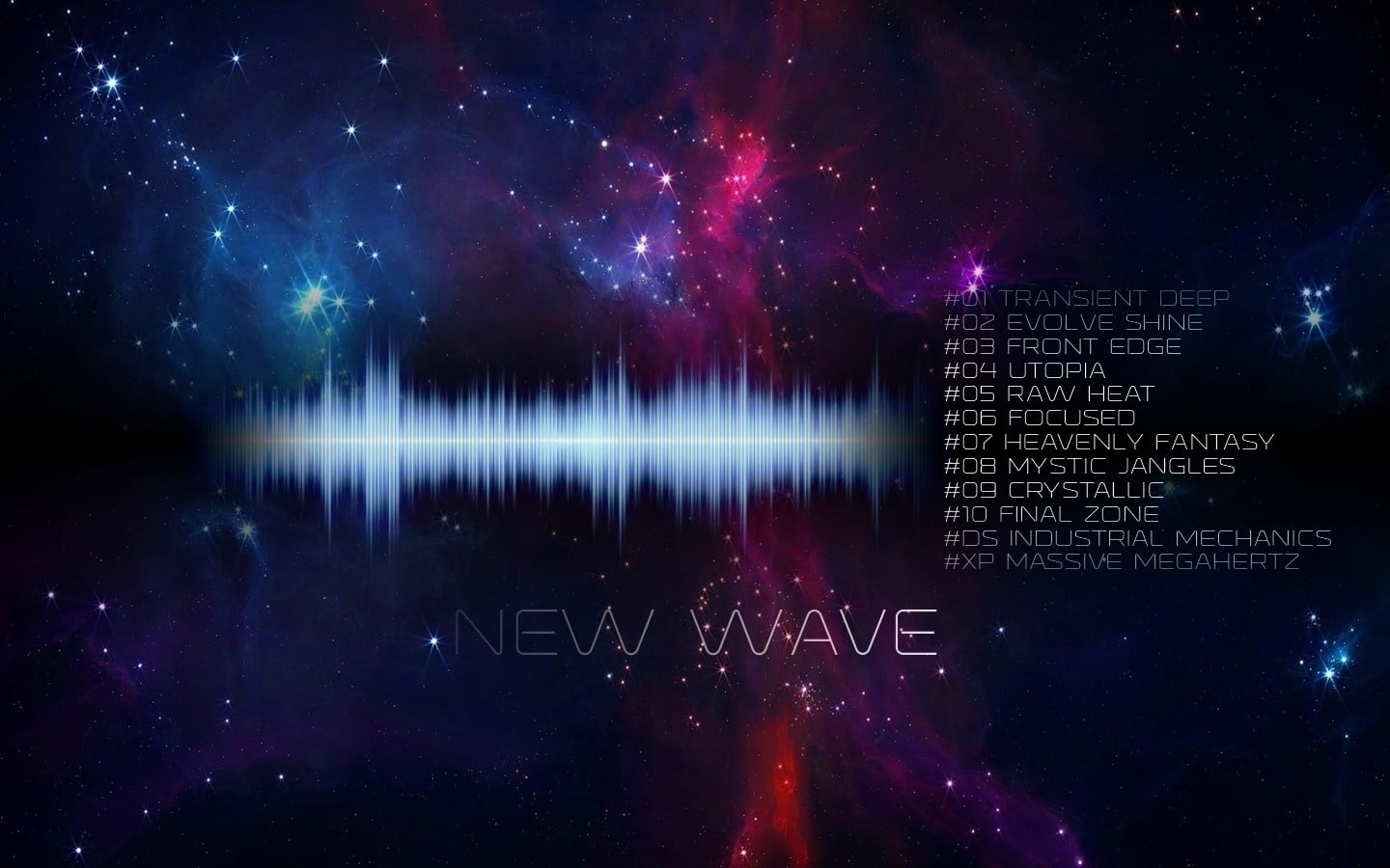 new wave logo, texture, digital art, space