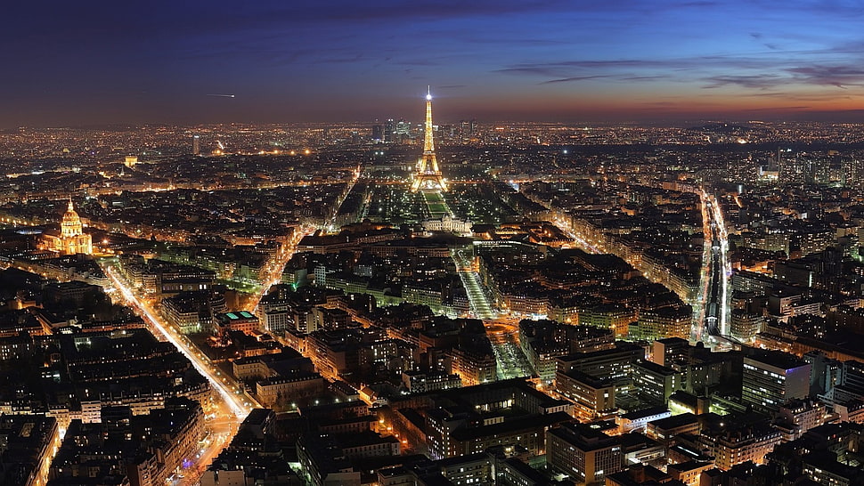 Eiffel Tower, Paris, sunset, Eiffel Tower HD wallpaper