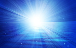 light rays surrounded with blue waves