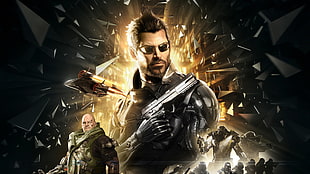 3D shooting game wallpaper, Deus Ex: Mankind Divided, video games, cyborg