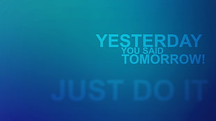blue Yesterday you said tomorrow text, quote