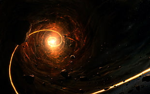 portal illustration, space, space art, black holes HD wallpaper