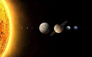 Solar System illustration, planet, Solar System, space, space art HD wallpaper
