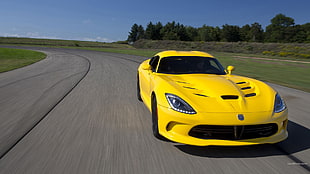 yellow and black car toy, Dodge Viper, car
