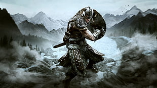 video game character digital wallpaper, The Elder Scrolls V: Skyrim