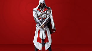 Assassin's Creed character, Assassin's Creed, Assassin's Creed: Brotherhood, video games, simple background HD wallpaper