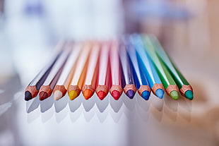 assorted-color pencil lot, Colored pencils, Sharpened, Colorful HD wallpaper