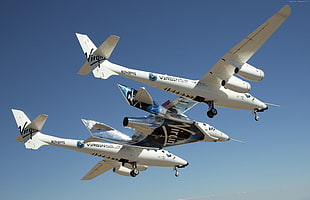 two white Virgin planes HD wallpaper
