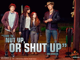 Time to Nut up, or Shut up movie poster, movies, zombies, Zombieland