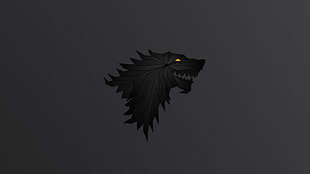 house stark sigil logo, Game of Thrones, wolf, logo