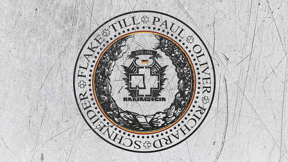 cross logo, Rammstein, metal band HD wallpaper