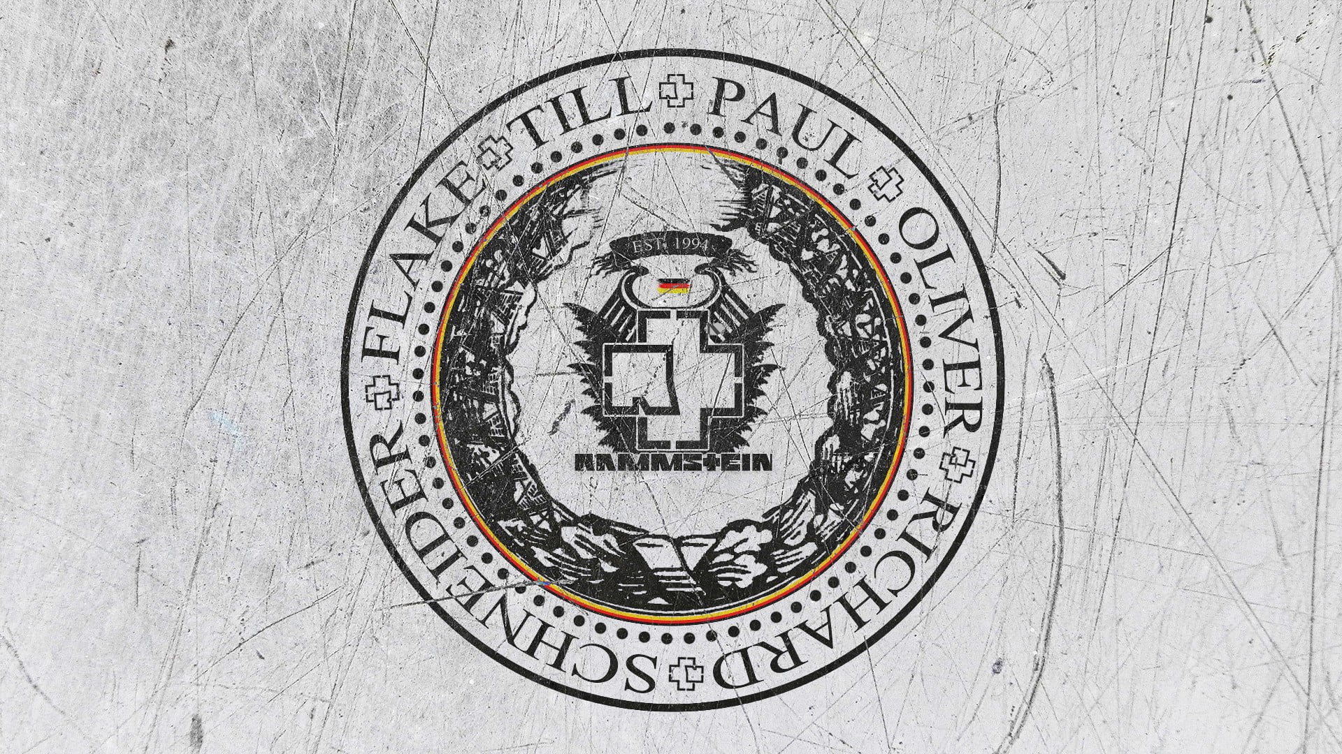 cross logo, Rammstein, metal band