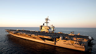 gray and black fighting ship, aircraft carrier, USS Carl Vinson (CVN-70) HD wallpaper