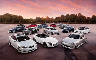 white-and-black car parts, car, Nissan, Lexus, Mazda