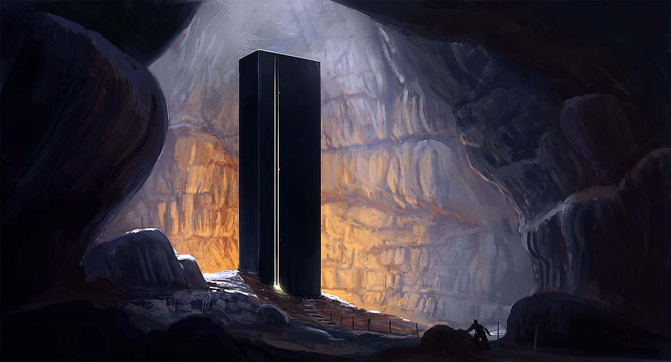 black and gray tower speaker, artwork, Monolith HD wallpaper