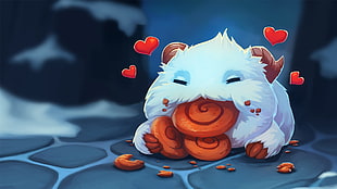 white and brown character illustration, League of Legends, Poro, Fat Poro, Mãe do Guilherme HD wallpaper