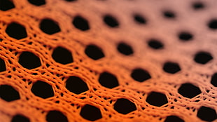 close up of orange knitted sheet, abstract, macro, texture, orange HD wallpaper