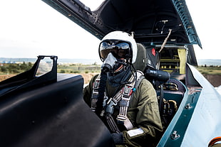 men's white and black pilot helmet, warplanes, military aircraft HD wallpaper