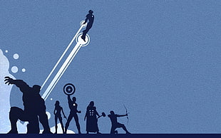 Marvel illustration, The Avengers, Iron Man, Hulk, Thor