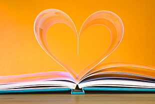 book and heart potrait