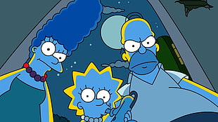 Homer, Marge, and Liza Simpson