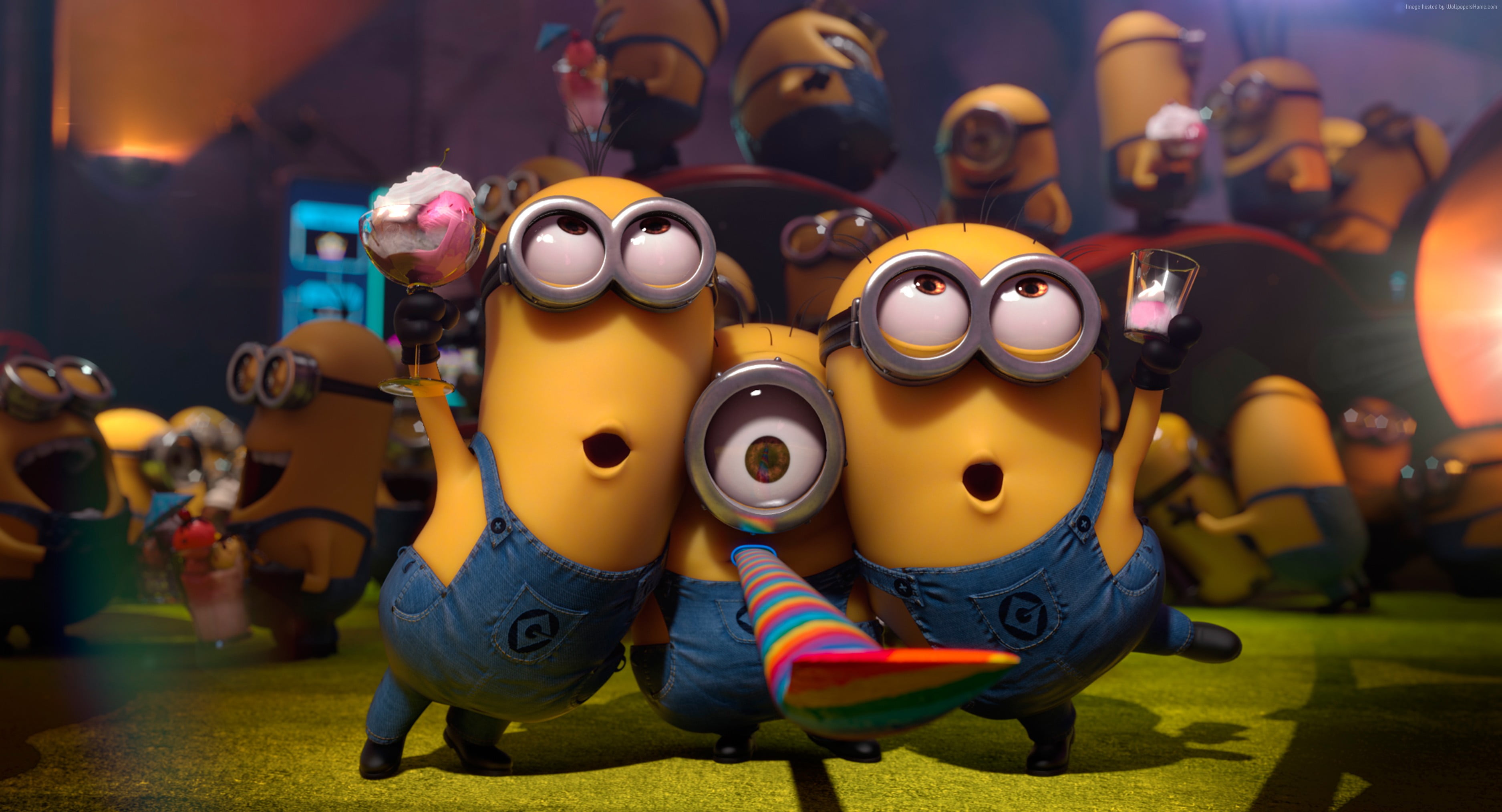 Despicable Me Minions digital wallpaper