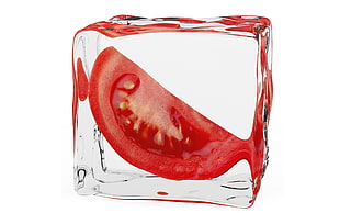 red Tomato slice cube decor HD wallpaper