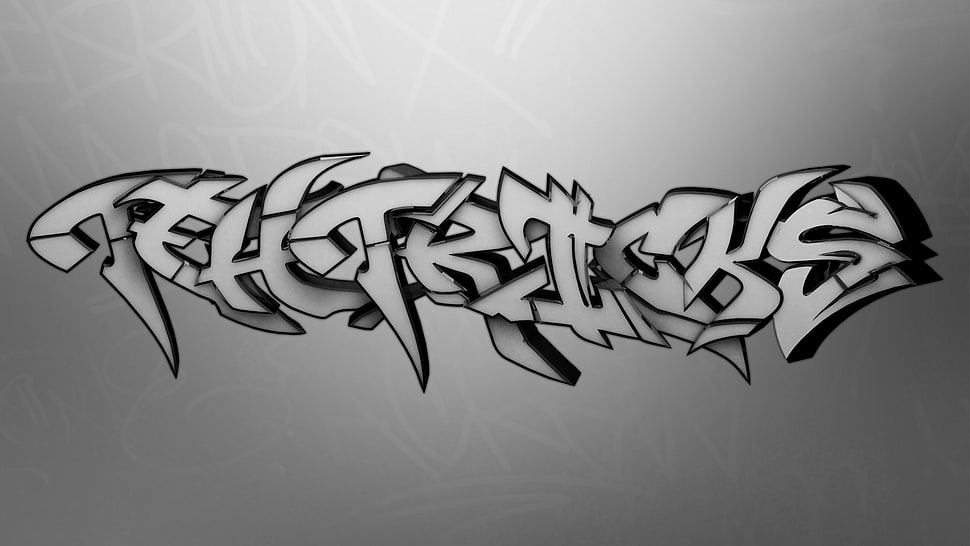 black and white wall decor, tehtricks, typography, gray background, text HD wallpaper