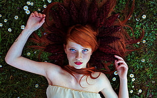 women, blue eyes, face, redhead HD wallpaper