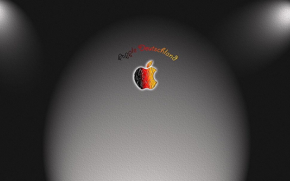red and yellow apple logo HD wallpaper