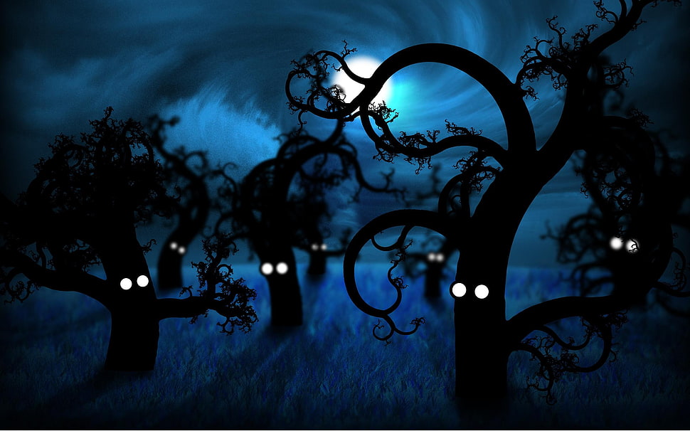 animated forest wallpaper, trees HD wallpaper