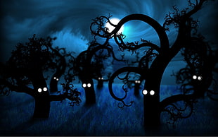 animated forest wallpaper, trees