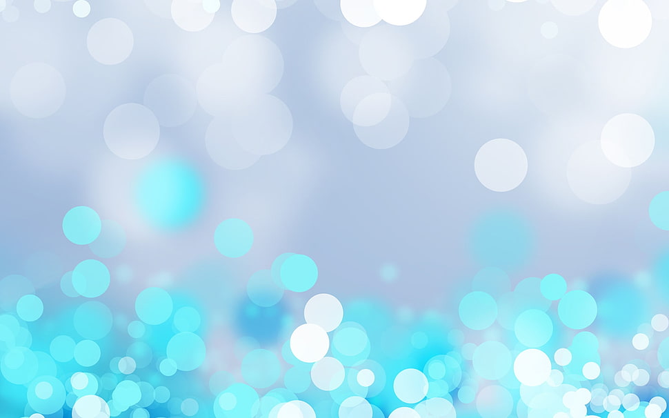 blue and white bubbles illustration HD wallpaper