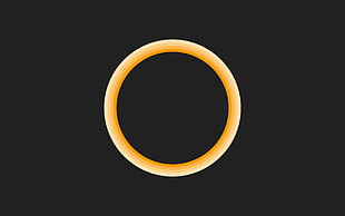 white and yellow ring light, artwork, minimalism, circle, simple background