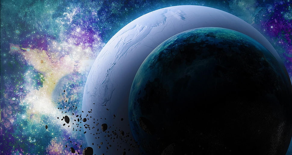 Planets,  Asteroids,  Light,  Stars HD wallpaper