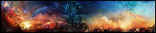 galaxy digital wallpaper, abstract, colorful, digital art, artwork