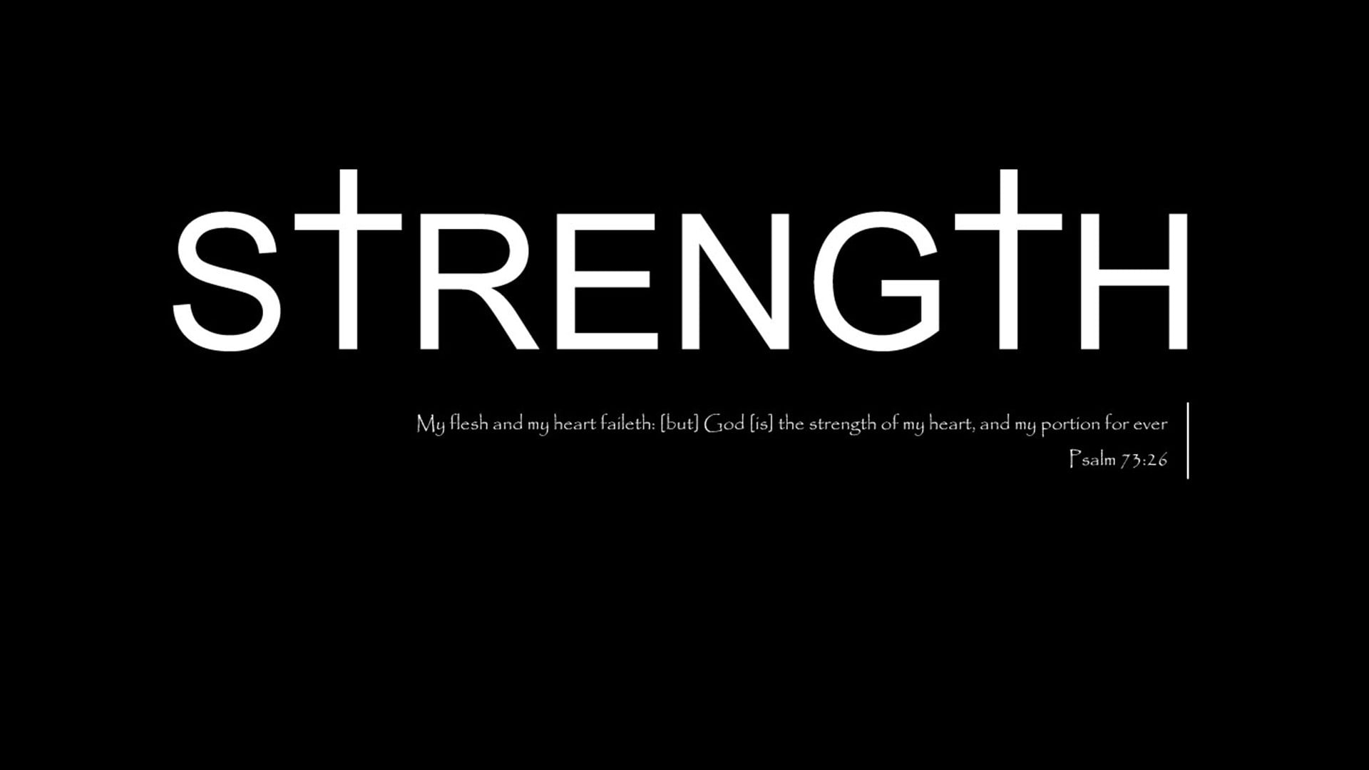 Strength text on black bacground, God, Jesus Christ, Christianity