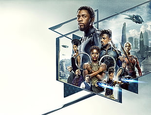 Black Panther, Chadwick Boseman, Michael B. Jordan, Angela Bassett HD wallpaper