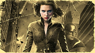Scarlett Johansson as Natasha Romanoff from Marvel Cinematic Universe illustration, movies, The Avengers, Captain America, Black Widow