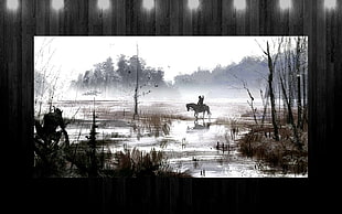 painting of person riding a horse, The Witcher 3: Wild Hunt, video games HD wallpaper