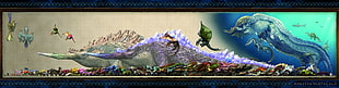 prehistoric creatures artwork, Monster Hunter, Rathian, Rathalos, Lagiacrus HD wallpaper