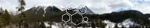 snow covered mountain, landscape, blurred, hexagon HD wallpaper