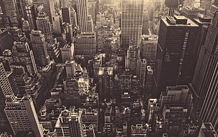 aerial photo a city HD wallpaper