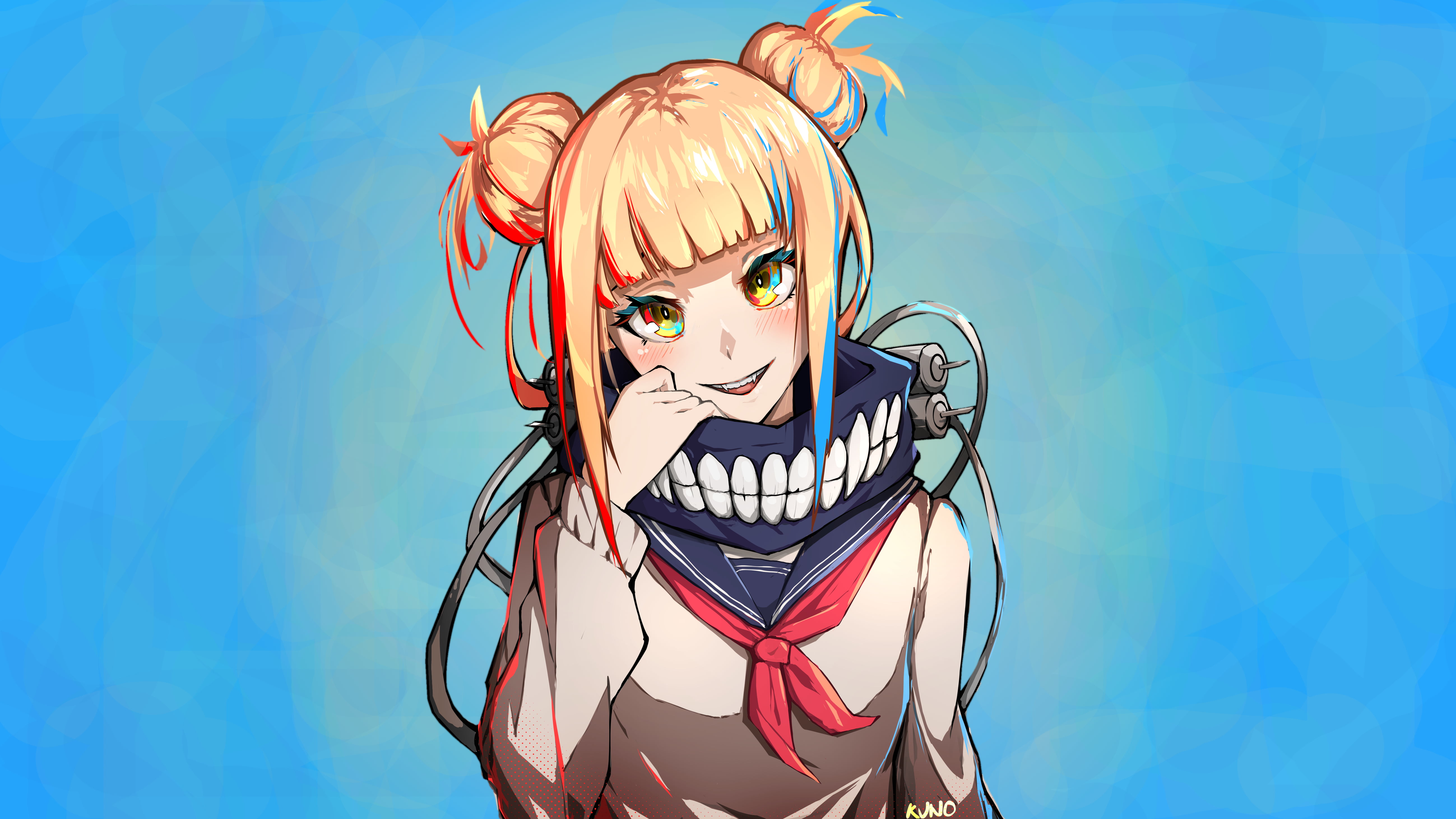 Blonde-haired female anime character illustration, digital art, anime