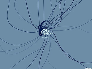 blue string illustration, cyberpunk, network, Chobits