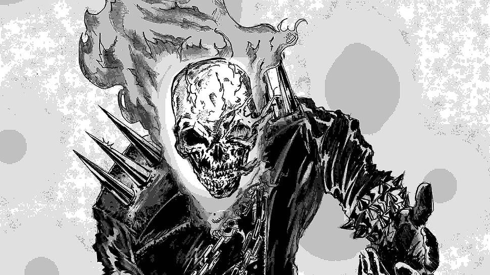 skeleton digital wallpaper, comics, Ghost Rider HD wallpaper