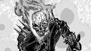 skeleton digital wallpaper, comics, Ghost Rider HD wallpaper